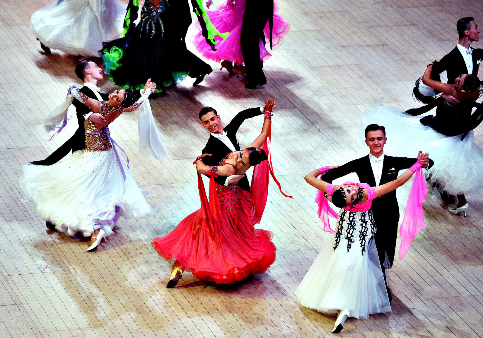 Professional Dancers Gather For The Blackpool Dance Festival...BLACKPOOL, UNITED KINGDOM - MAY 27: Competitors perform  during the British Amateur Championships at the Winter Gardens on May 27, 2014 in Blackpool, England. Couples from all over the world g